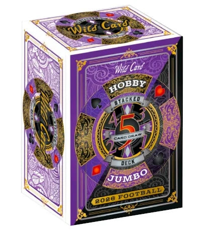 2026 Wild Card Five Card Draw Stacked Deck Football Hobby Jumbo 20 Box Case (Ships Sealed Only) - B10