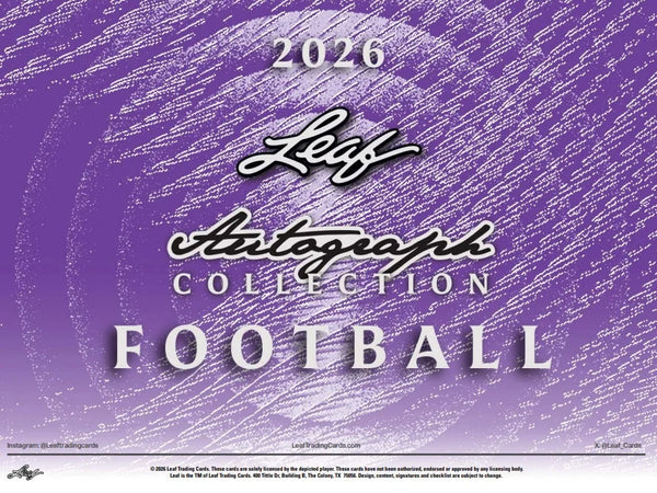 2026 Leaf Autograph Collection Football Hobby 10 Box Case (Ships Sealed Only)