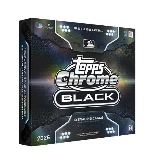2026 Topps Chrome Black Baseball Hobby 12 Box Case (Ships Sealed Only) - B6