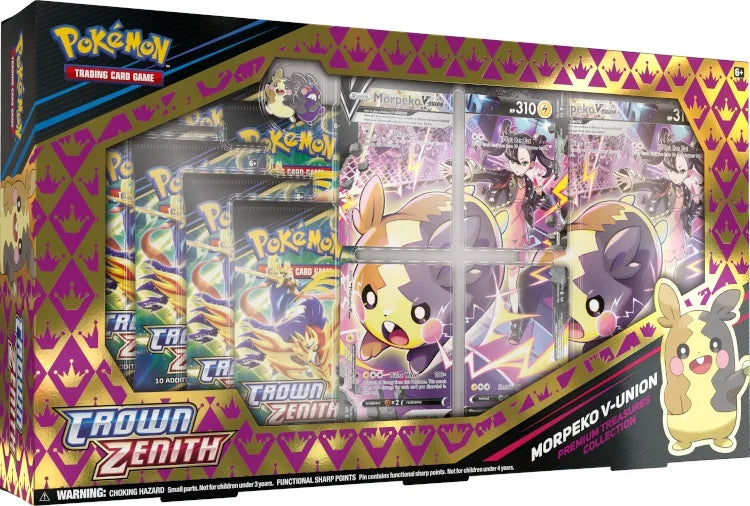 Pokemon Crown Zenith Morpeko V-Union Premium Treasures | 6 Box Case (Ships Sealed Only)
