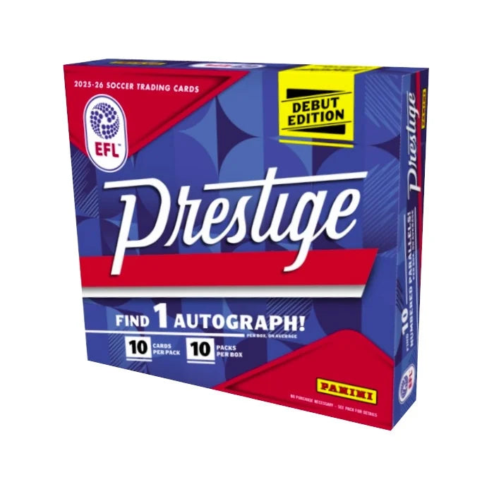 2025-26 Panini Prestige EFL Soccer Hobby Preferred 20 Box Case (Ships Sealed Only) - B