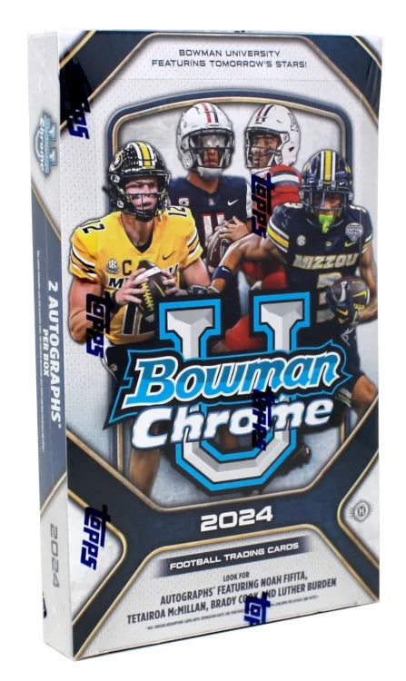 2024 Bowman Chrome University Football Hobby 12 Box Case (Ships Sealed Only) | P5429847