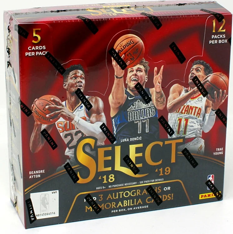 2018-19 Panini Select Basketball Hobby 12 Box Case (Ships Sealed Only) | P6683392
