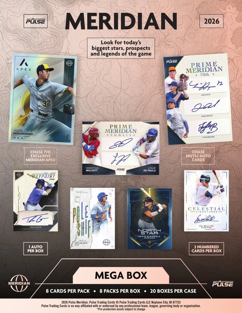 2026 Pulse Meridian Baseball Mega 20 Box Case | P7054989