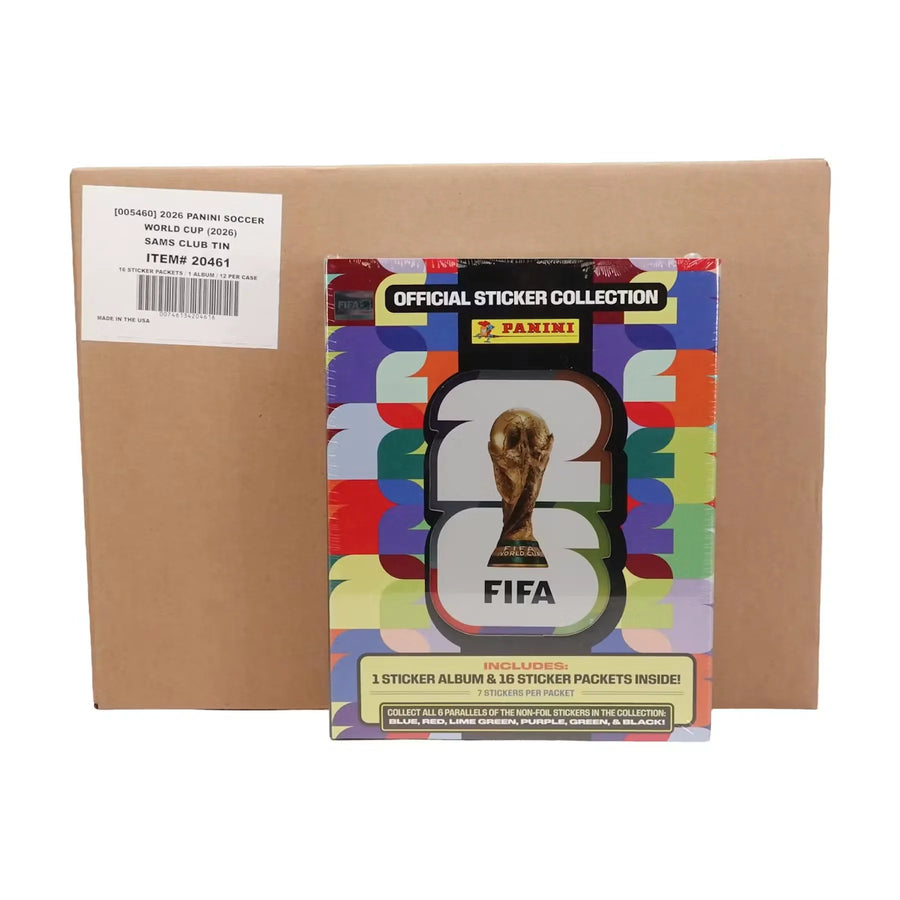 2026 Panini FIFA World Cup Soccer Sticker 12-Tin Case (Ships Sealed Only)