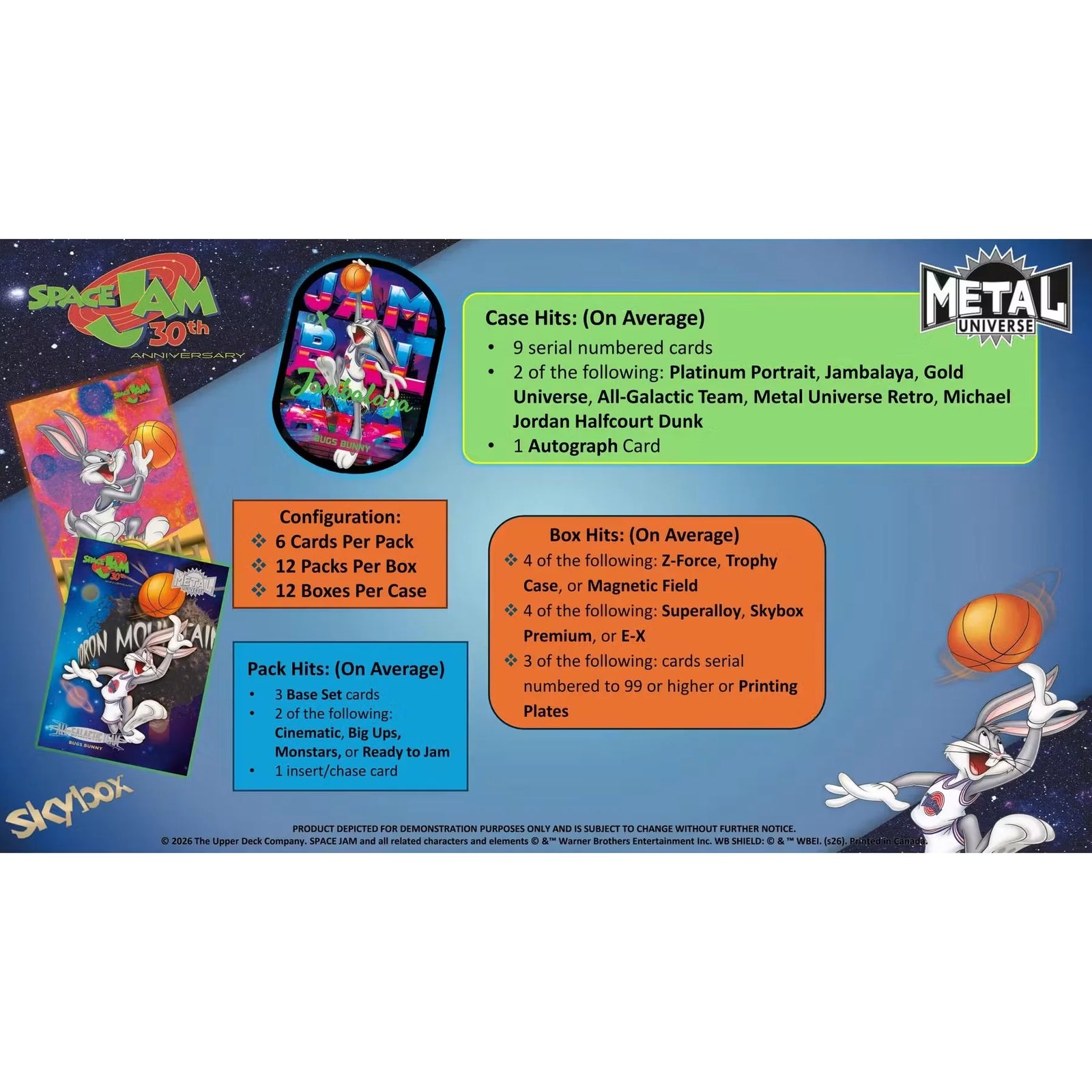 2026 Upper Deck Space Jam 30th Anniversary Hobby 12-Box Case | Presell (Ships Sealed Only)