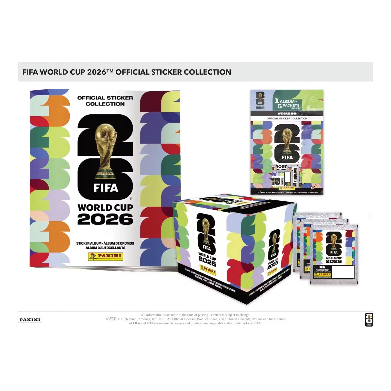 2026 Panini FIFA World Cup Soccer Sticker Album Case | 8 Hard Cover Albums (Ships Sealed Only)