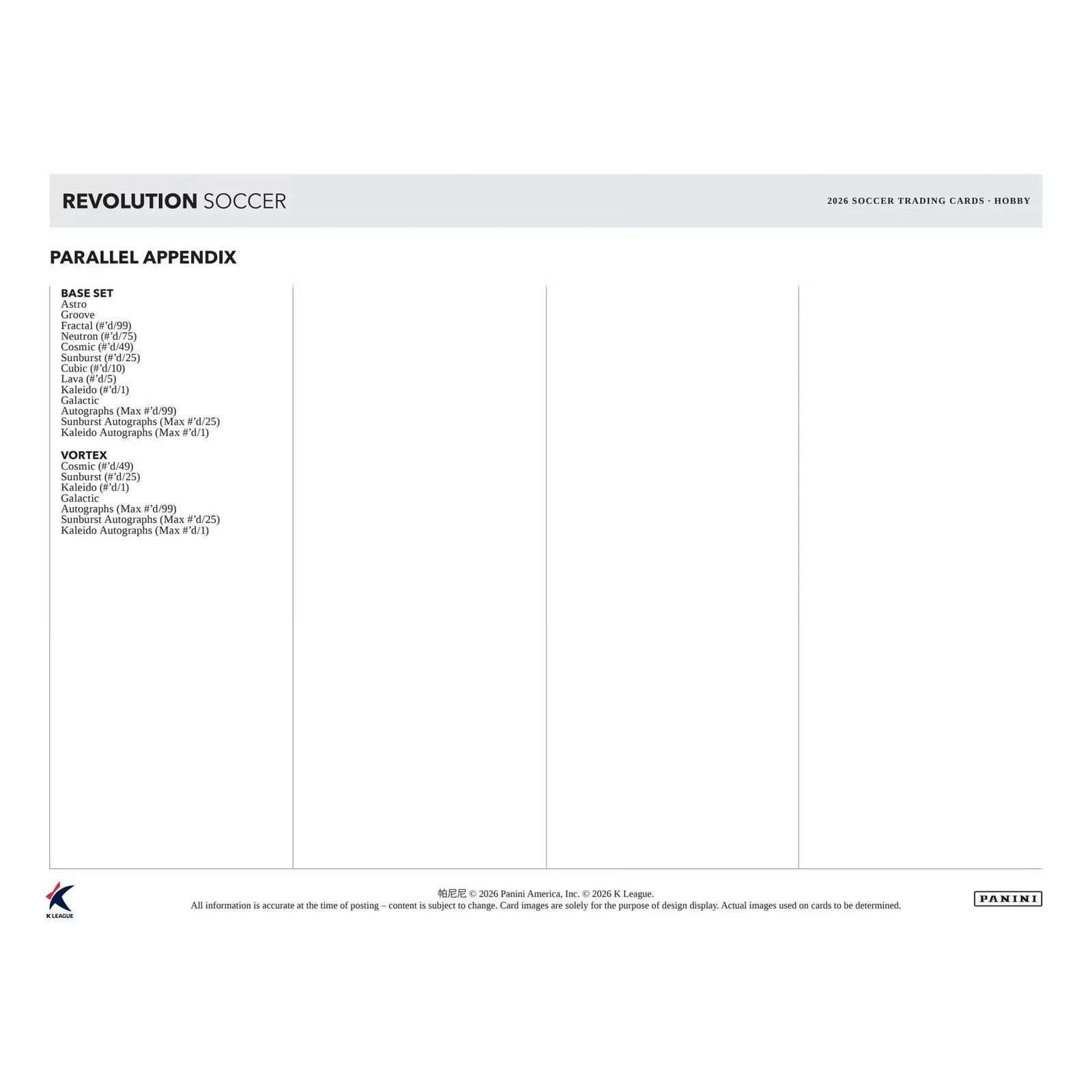2026 Panini Revolution K League Soccer Hobby 8-Box Case (Ships Sealed Only)