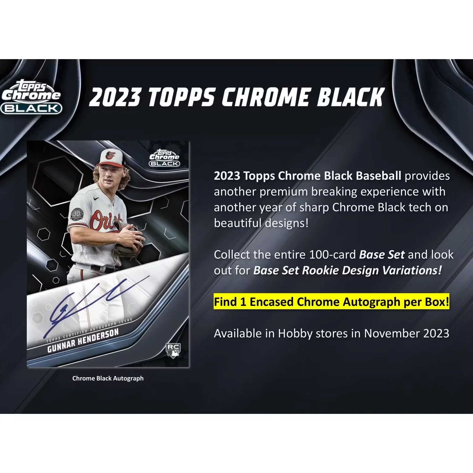 2023 Topps Chrome Black Baseball Hobby 12-Box Case (Ships Sealed Only)