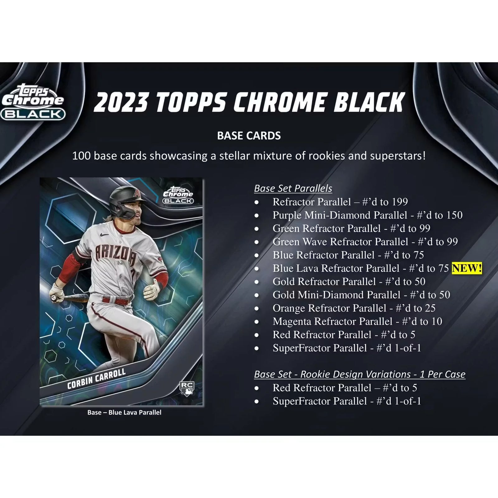 2023 Topps Chrome Black Baseball Hobby 12-Box Case (Ships Sealed Only)