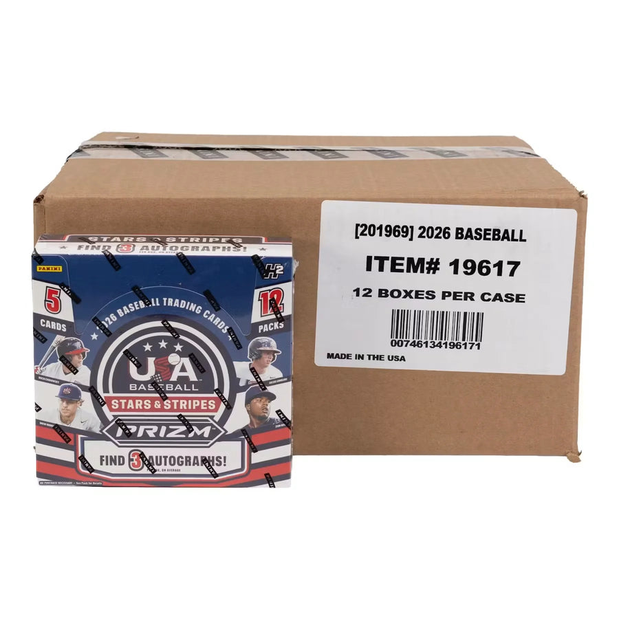 2026 Panini USA Stars & Stripes Prizm Baseball H2 12-Box Case (Ships Sealed Only)