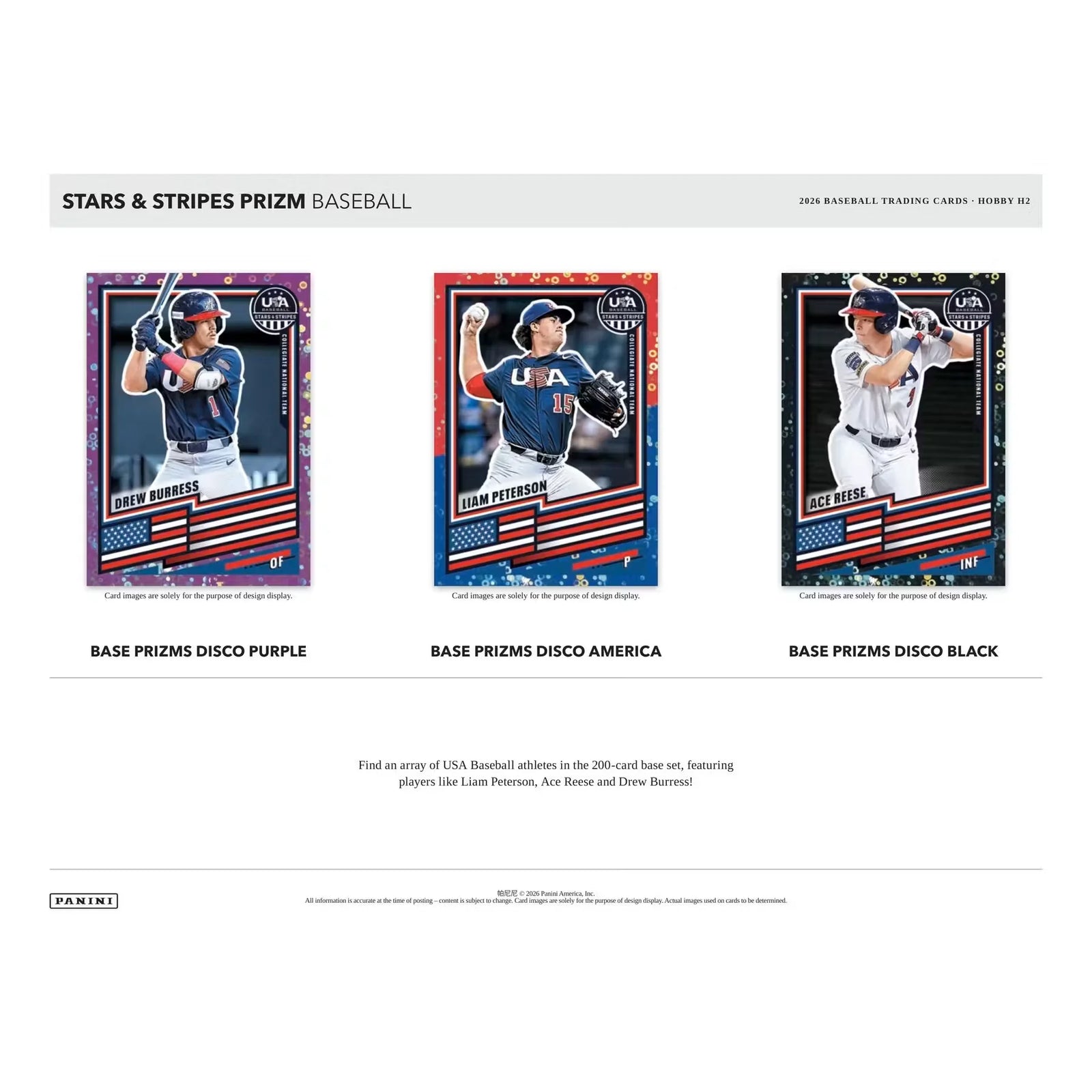 2026 Panini USA Stars & Stripes Prizm Baseball H2 12-Box Case (Ships Sealed Only)