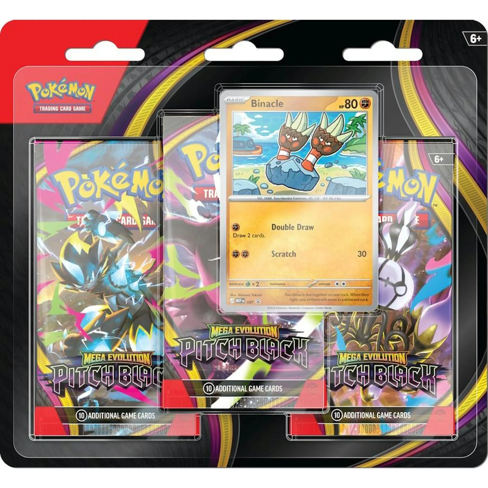 Pokemon TCG Mega Evolution Pitch Black 3-Pack Blister Case | 24 Count (Ships Sealed Only)