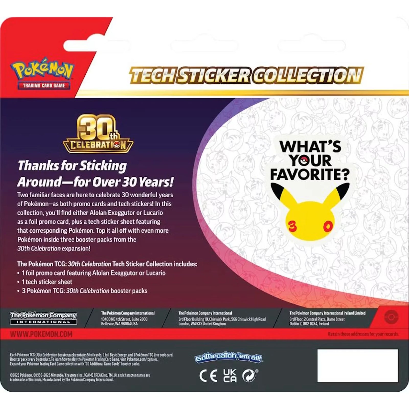 Pokemon TCG 30th Celebration Tech Sticker Collection | 12-Blister Case (Ships Sealed Only)