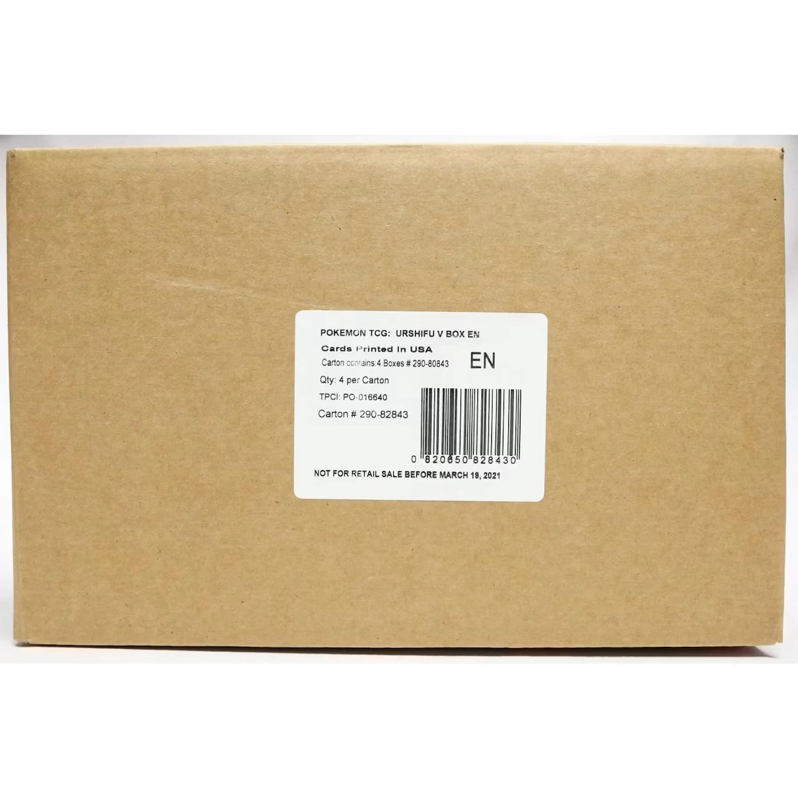 Pokemon Single Strike/Rapid Strike Urshifu V 4-Box Case | Sealed (Ships Sealed Only)