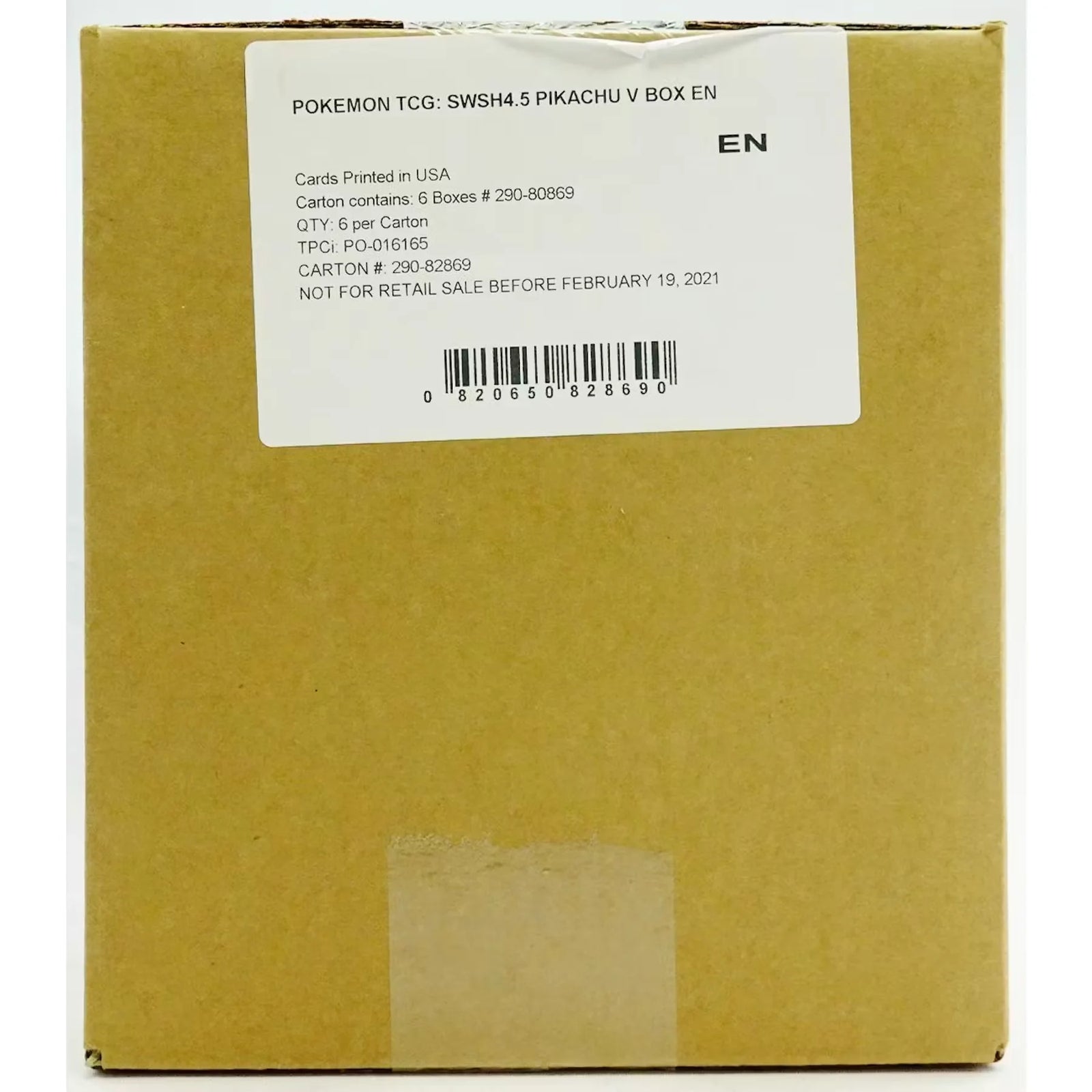 Pokemon Shining Fates Pikachu V 6-Box Case (Ships Sealed Only) - D
