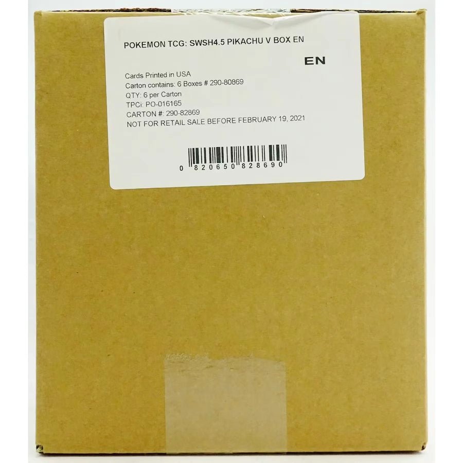 Pokemon Shining Fates Pikachu V 6-Box Case (Ships Sealed Only) - D