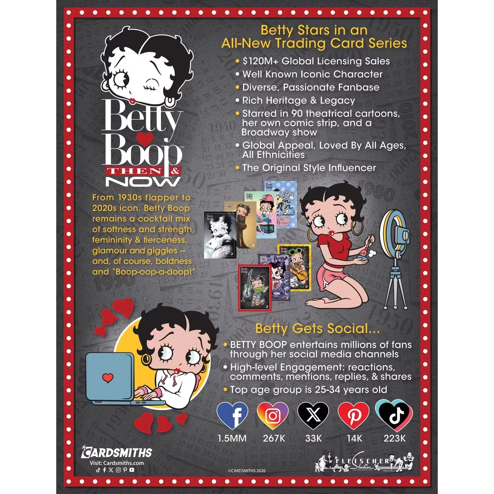 2026 Cardsmiths Betty Boop Then & Now Series 1 Collector 12-Box Case