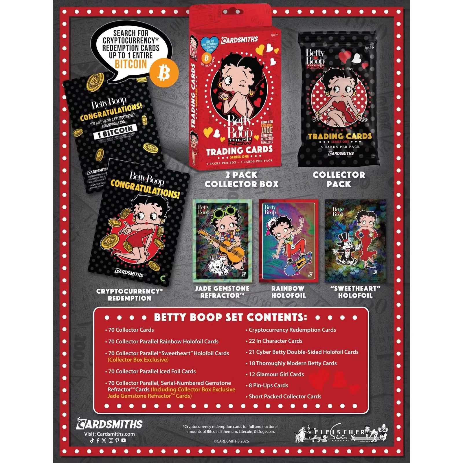 2026 Cardsmiths Betty Boop Then & Now Series 1 Collector 12-Box Case
