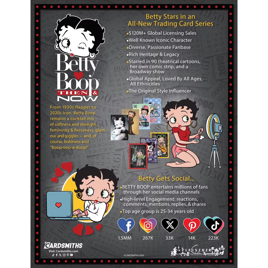 2026 Cardsmiths Betty Boop Then & Now Series 1 Mega 6-Box Case