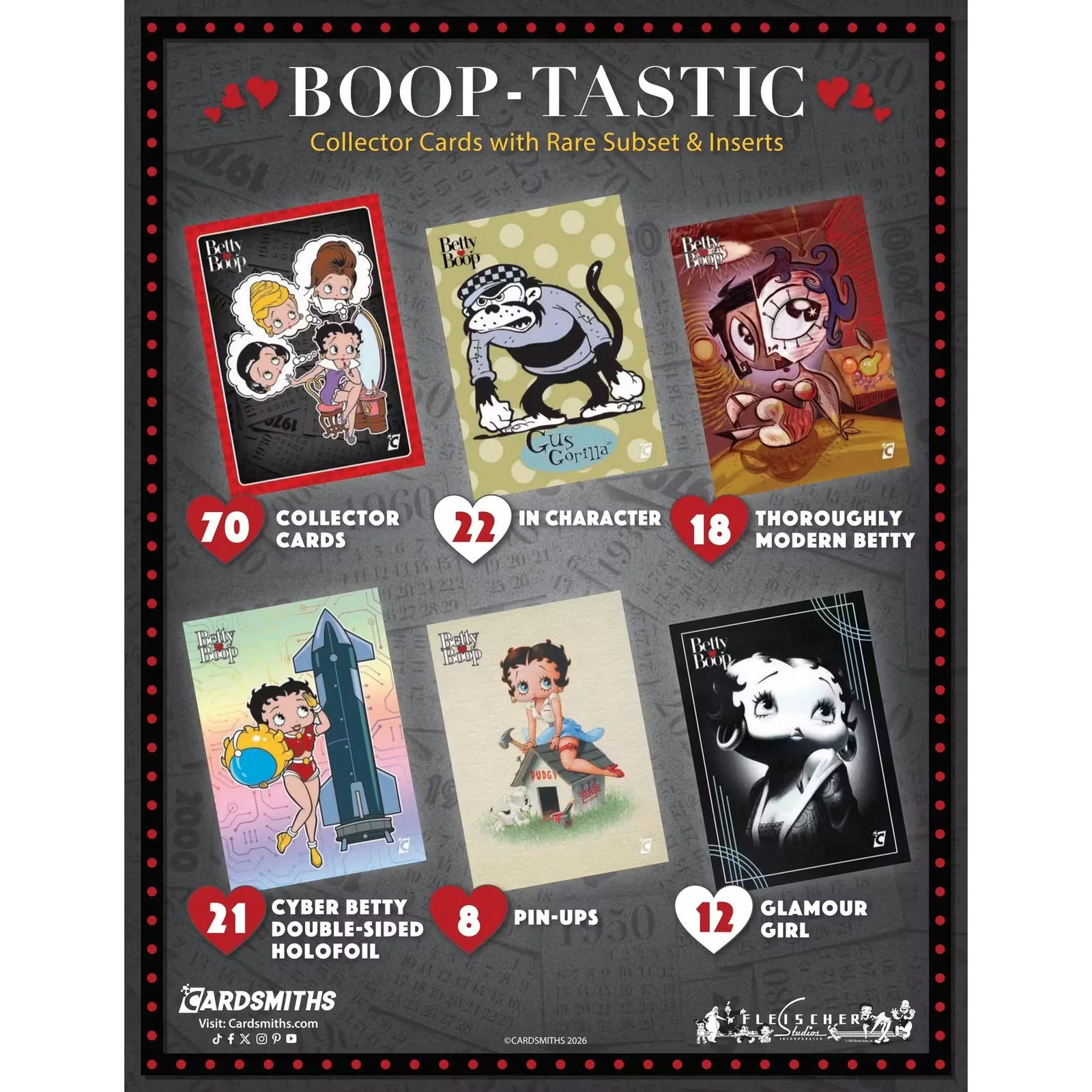 2026 Cardsmiths Betty Boop Then & Now Series 1 Mega 6-Box Case