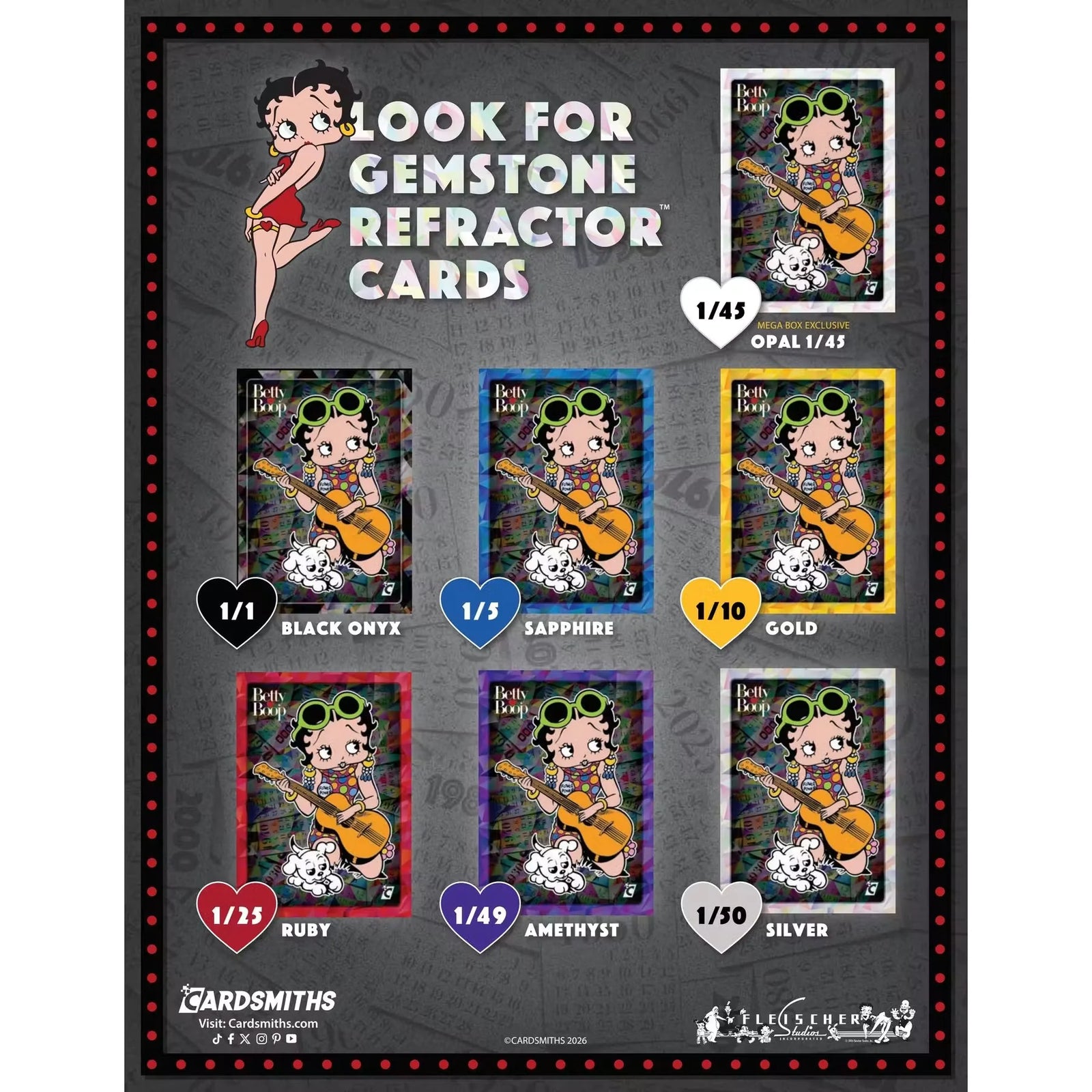 2026 Cardsmiths Betty Boop Then & Now Series 1 Mega 6-Box Case
