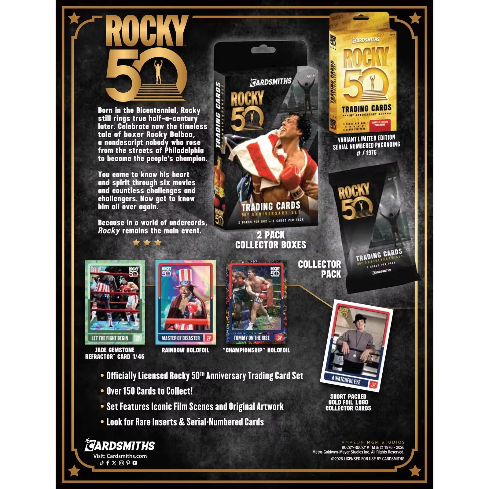 2026 Cardsmiths Rocky 50th Anniversary Collector 12-Box Case | Presell