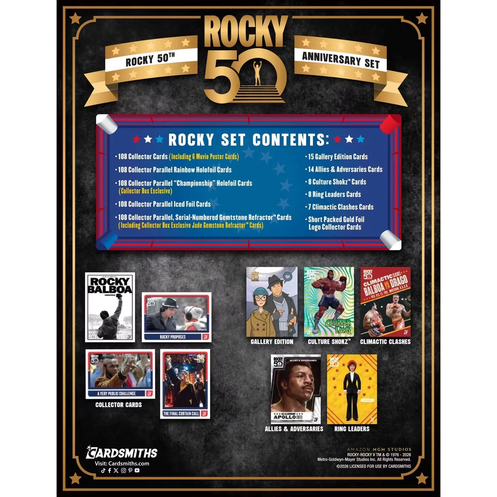2026 Cardsmiths Rocky 50th Anniversary Collector 12-Box Case | Presell