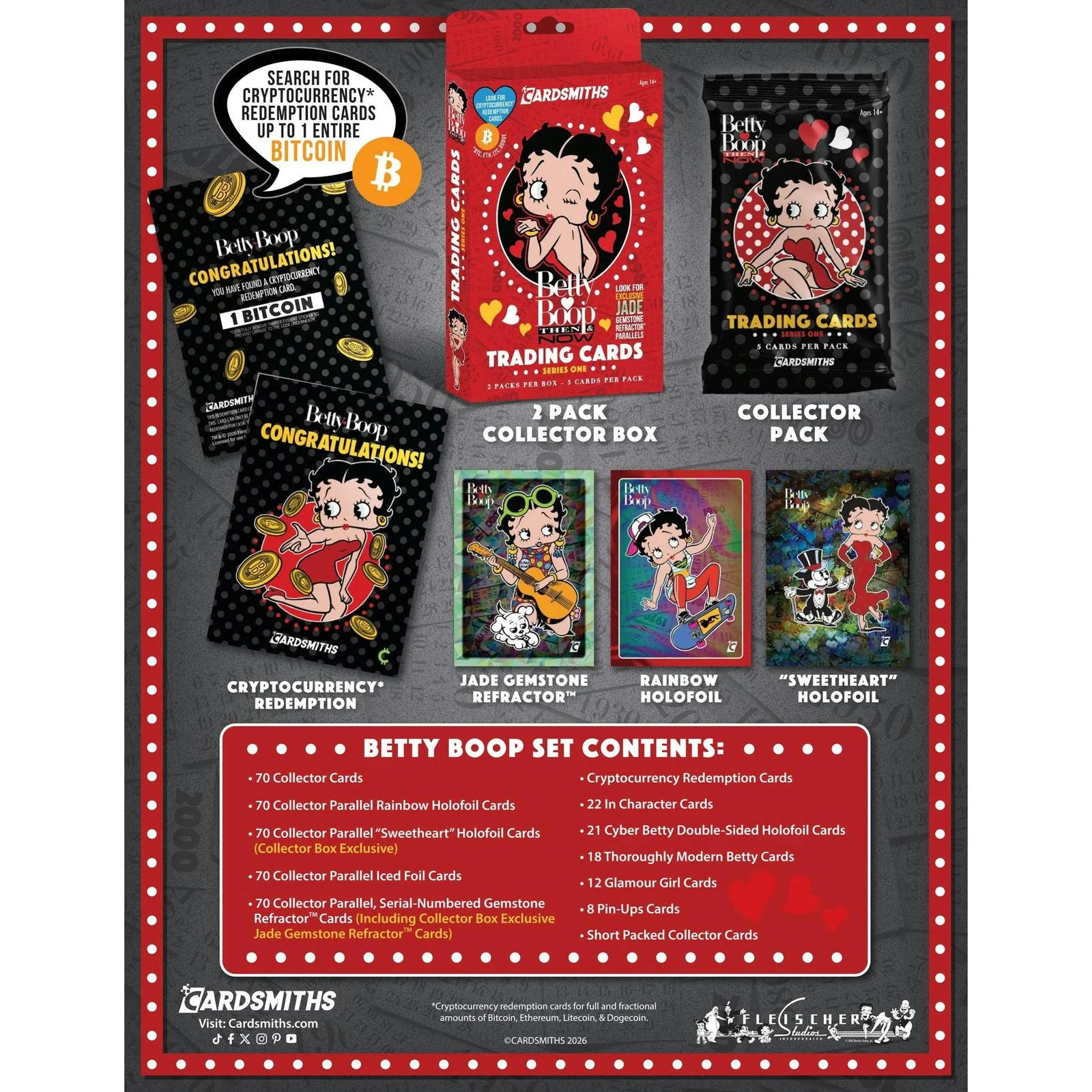2026 Cardsmiths Betty Boop Then & Now Series 1 Collector 48-Box Case
