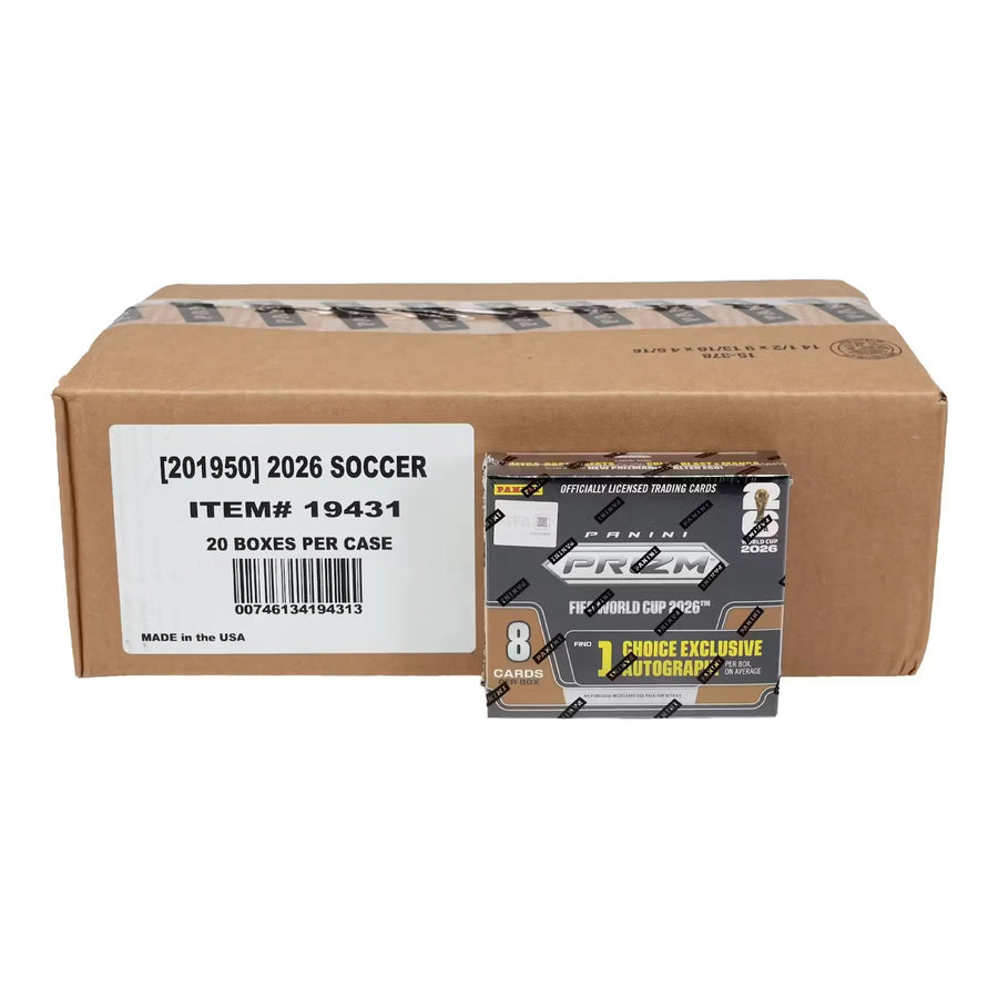2026 Panini Prizm FIFA World Cup Soccer Choice 20-Box Case (Ships Sealed Only)