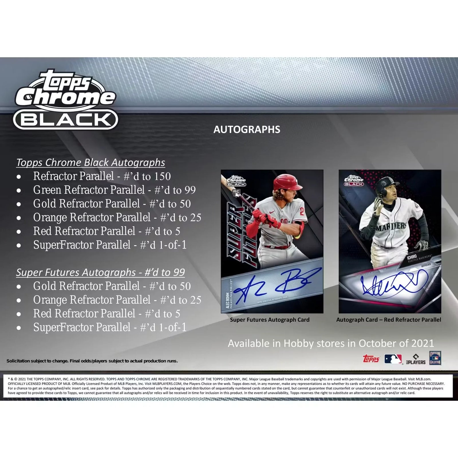 2021 Topps Chrome Black Baseball Hobby 12-Box Case (Ships Sealed Only) - D