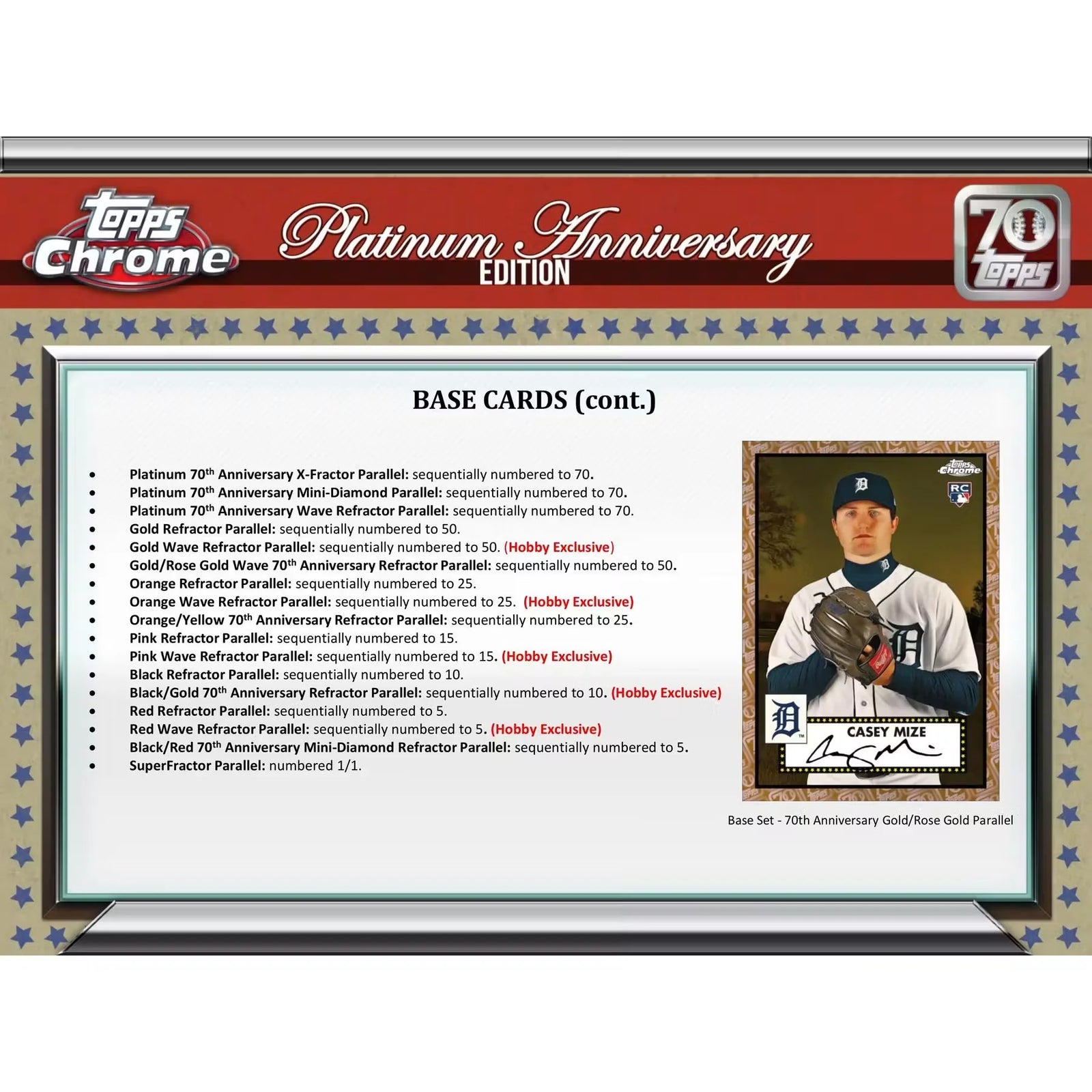 2021 Topps Chrome Platinum Anniversary Baseball Hobby LITE 16-Box Case (Ships Sealed Only)