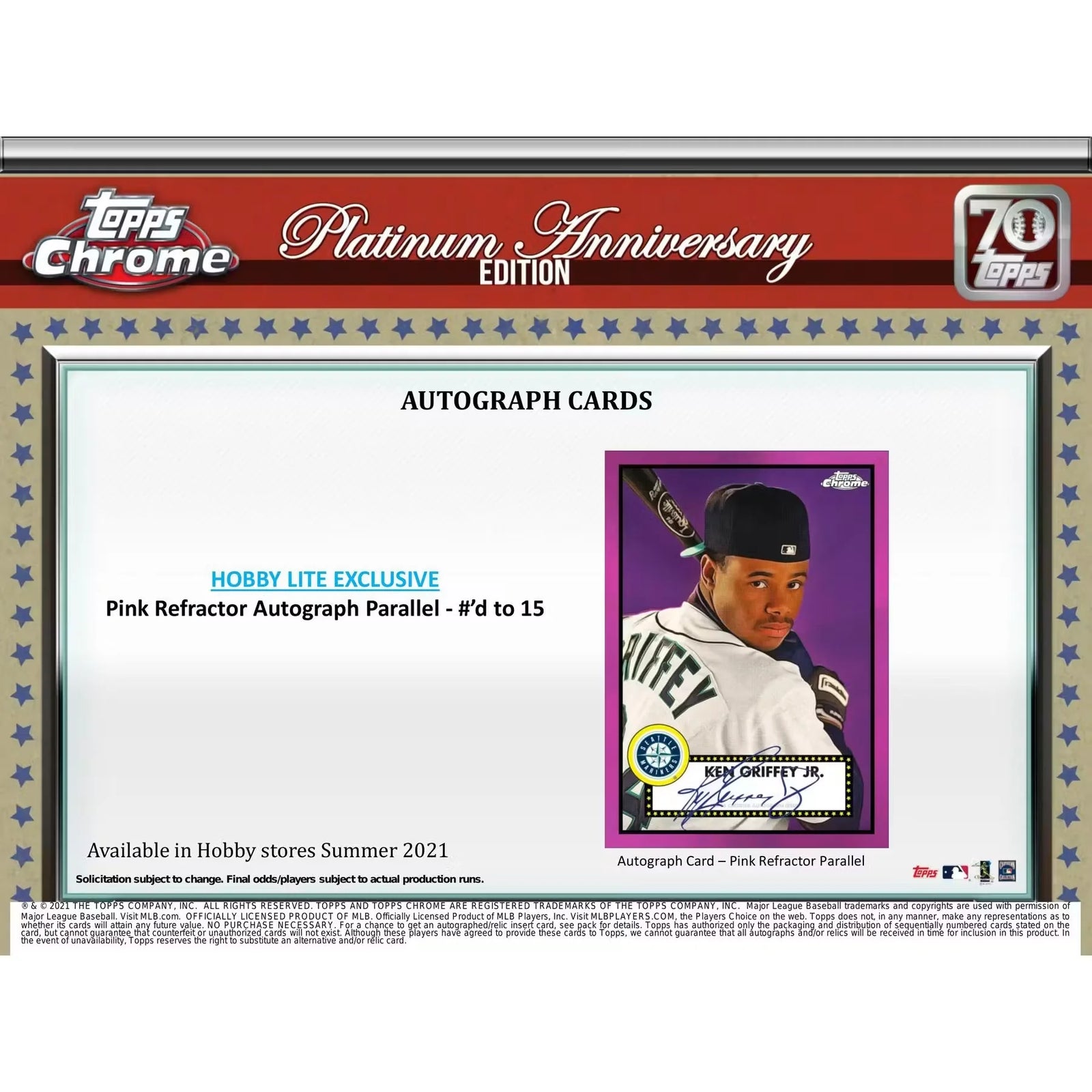 2021 Topps Chrome Platinum Anniversary Baseball Hobby LITE 16-Box Case (Ships Sealed Only)