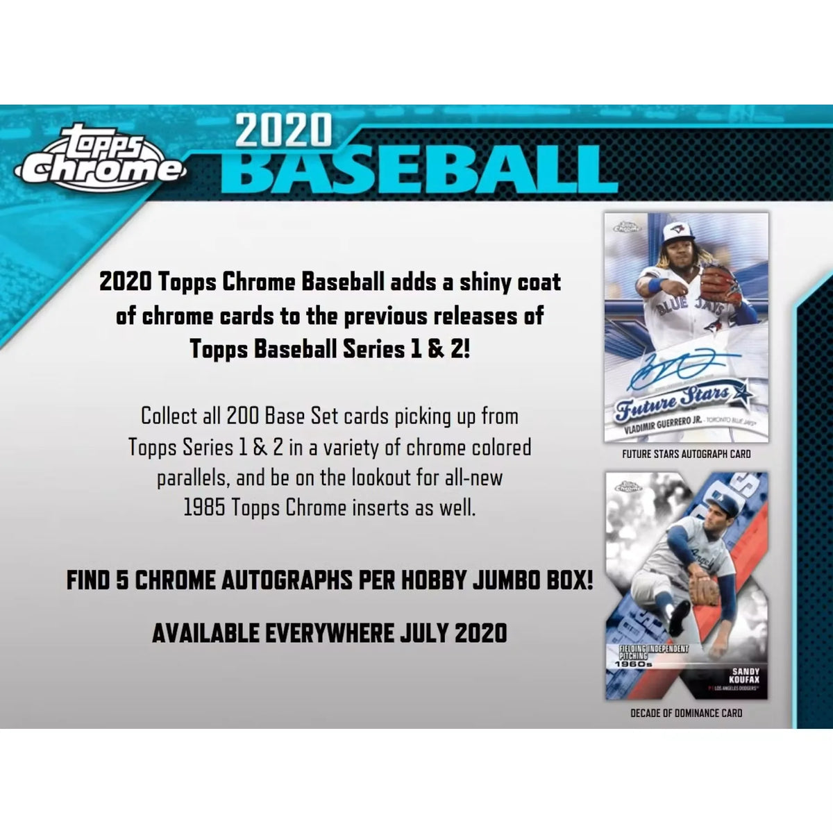 2020 Topps Chrome Baseball Hobby Jumbo 8-Box Case (Ships Sealed Only) | P2065166