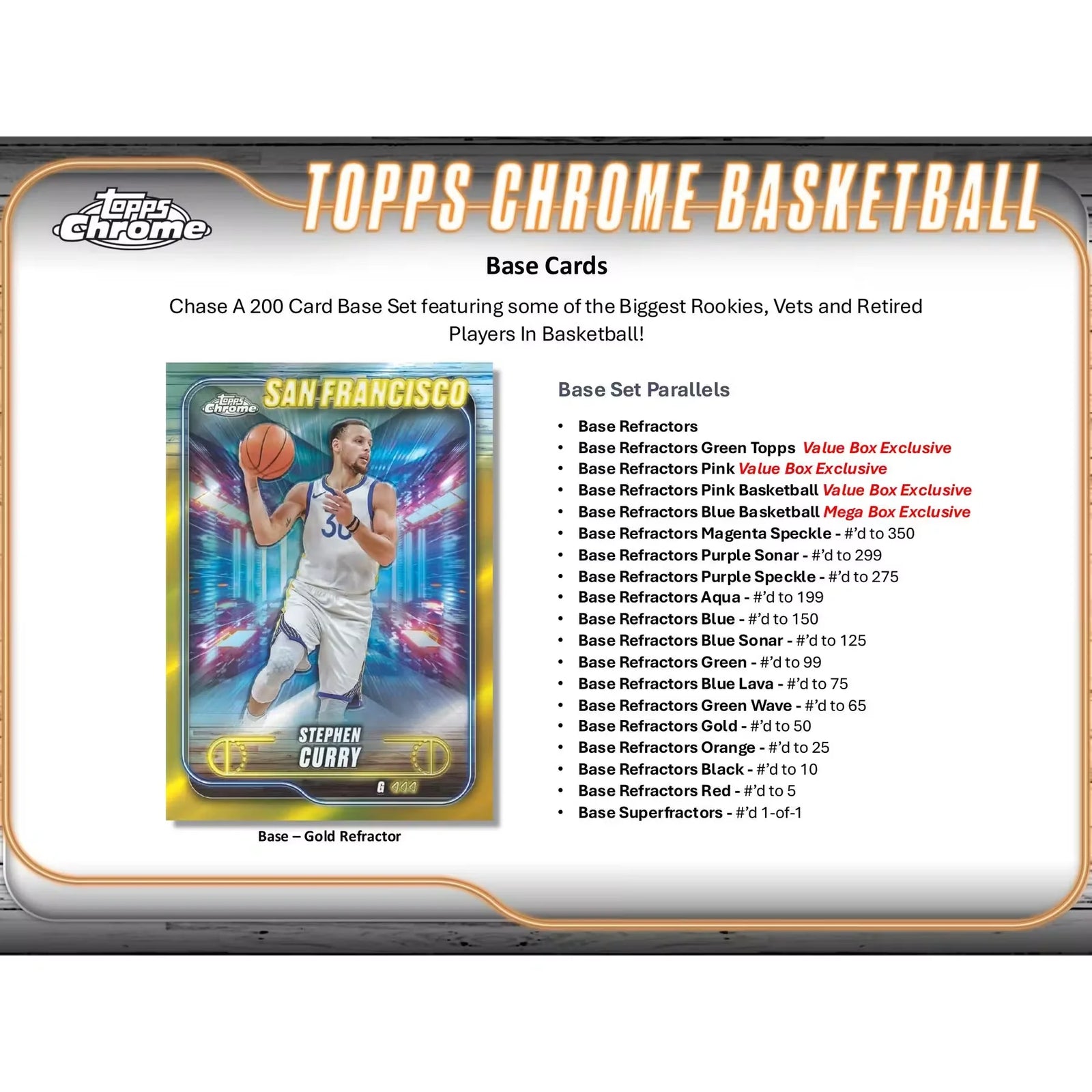 2024-25 Topps Chrome Basketball Mega 20-Box Case (Ships Sealed Only)
