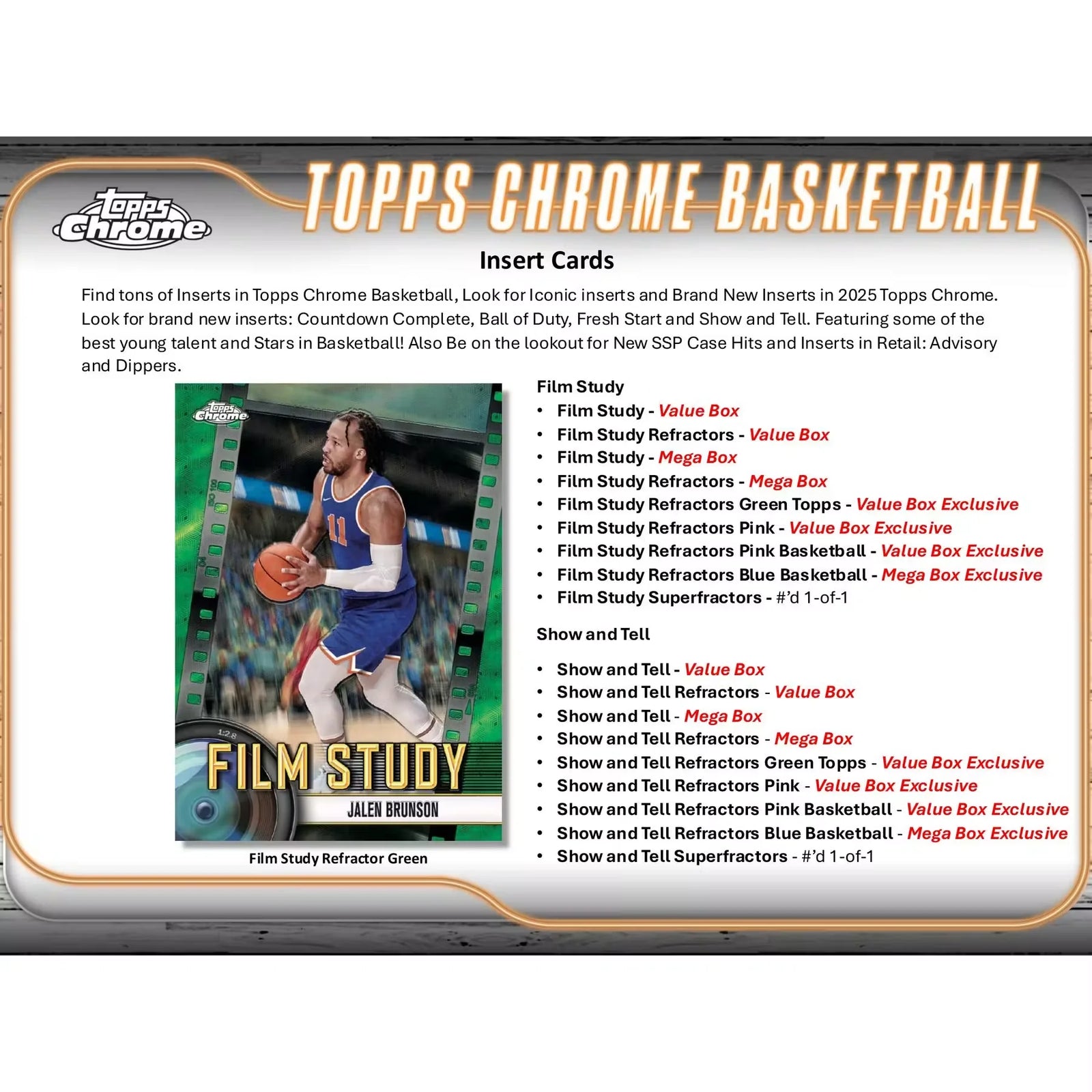 2024-25 Topps Chrome Basketball Mega 20-Box Case (Ships Sealed Only)