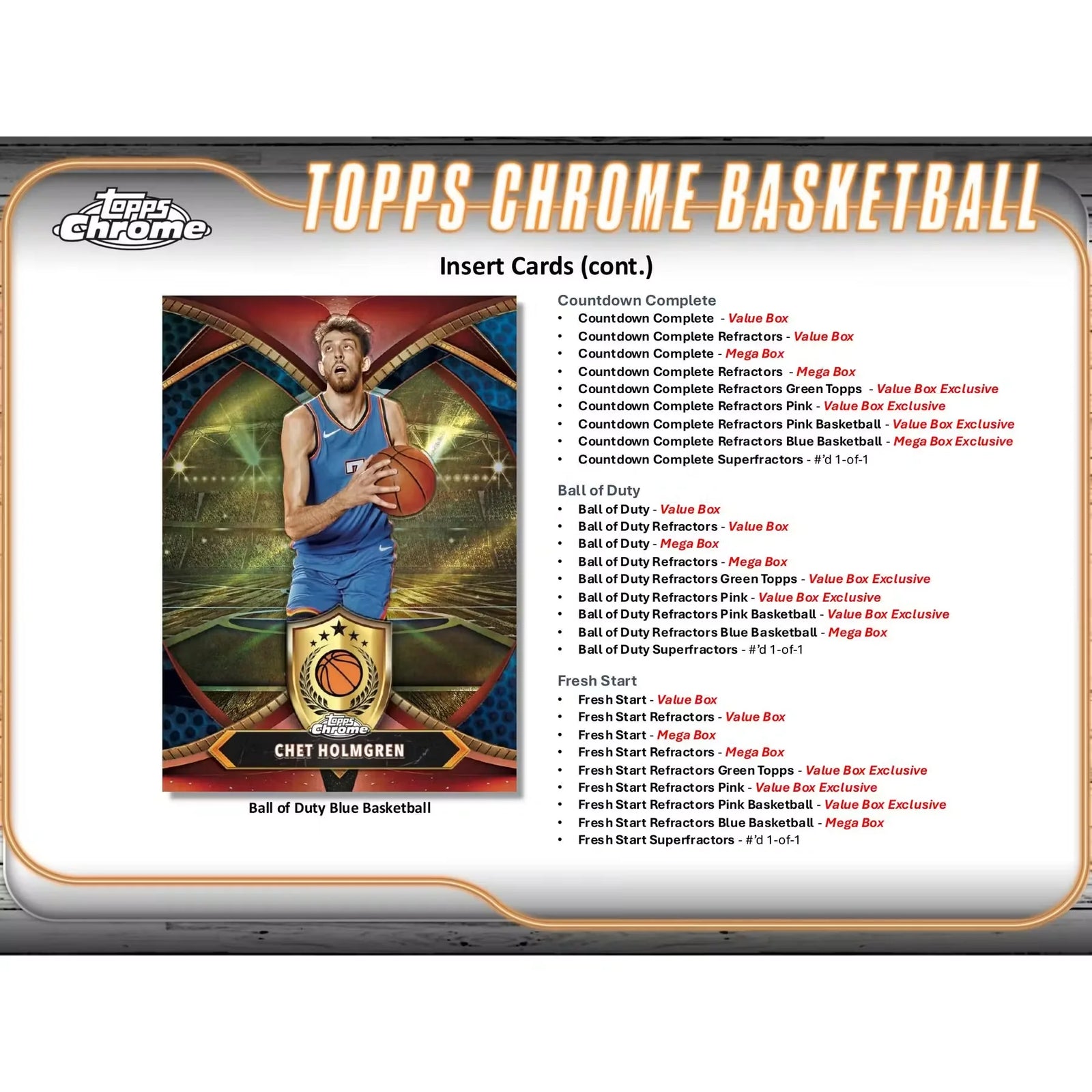 2024-25 Topps Chrome Basketball Mega 20-Box Case (Ships Sealed Only)