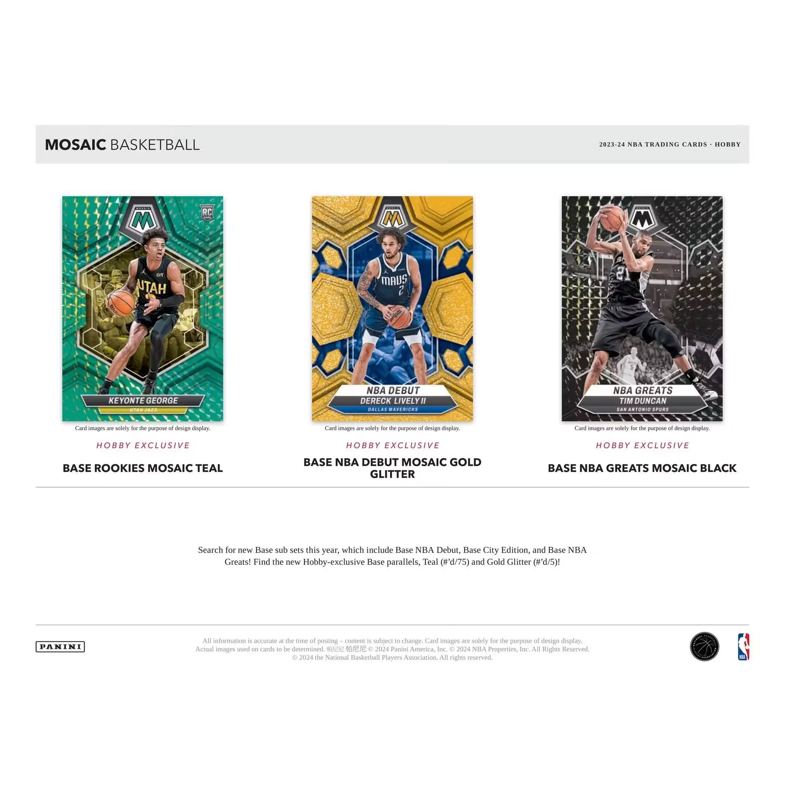 2023-24 Panini Mosaic Basketball Hobby 12-Box Case (Ships Sealed Only)