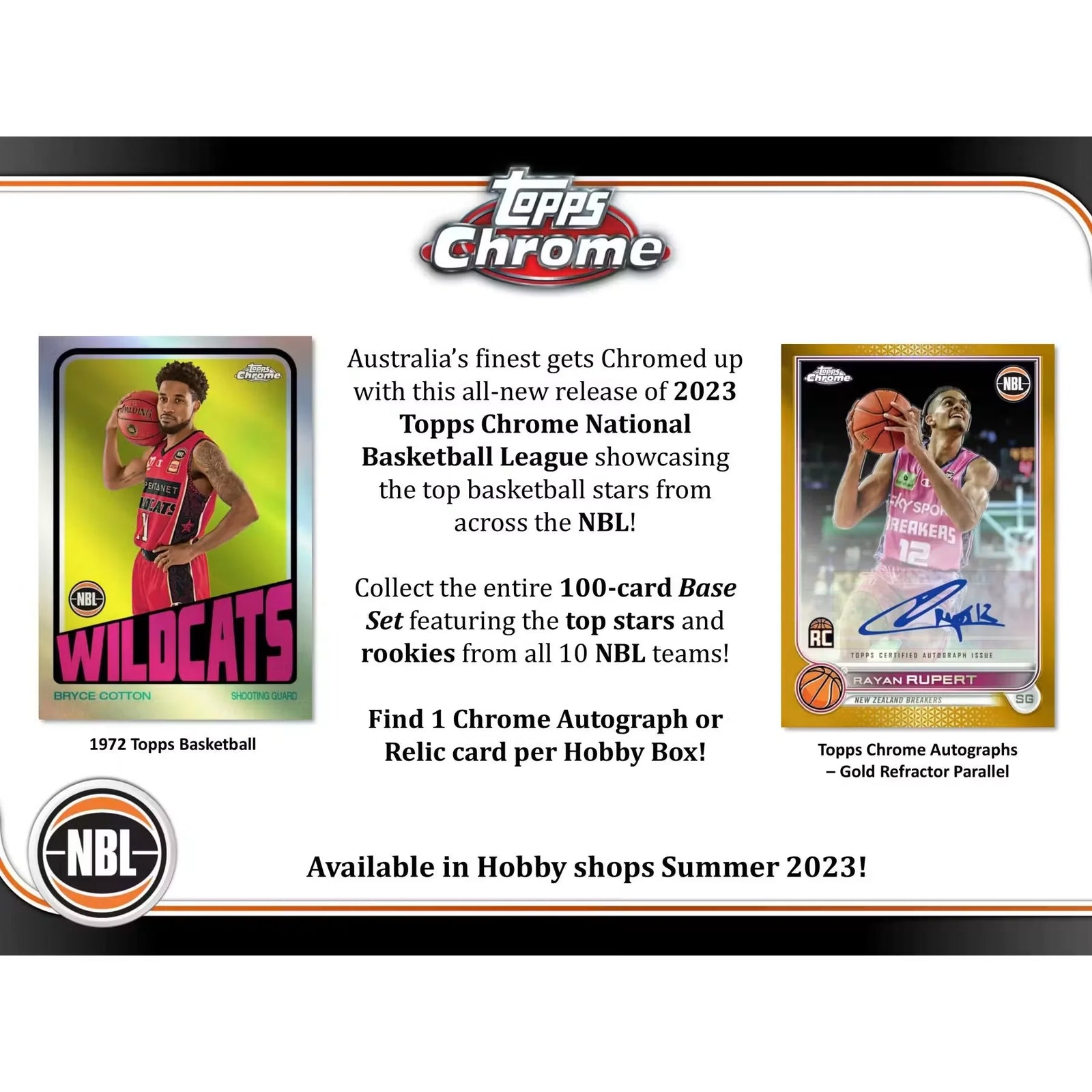 2022-23 Topps Chrome NBL Basketball Hobby 12-Box Case (Ships Sealed Only)