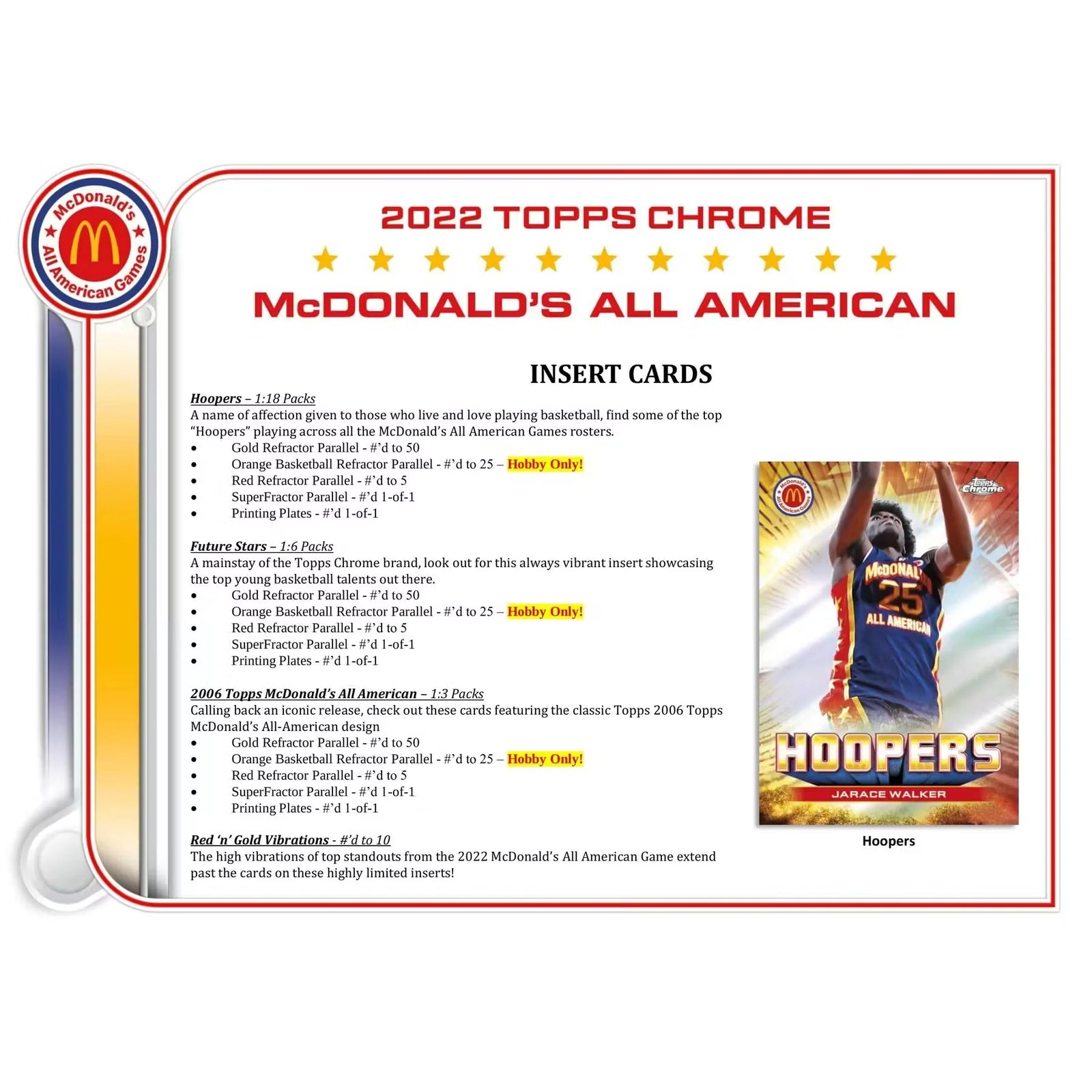 2022 Topps McDonald's All American Chrome Basketball | 12-Box Hobby Case (Ships Sealed Only)
