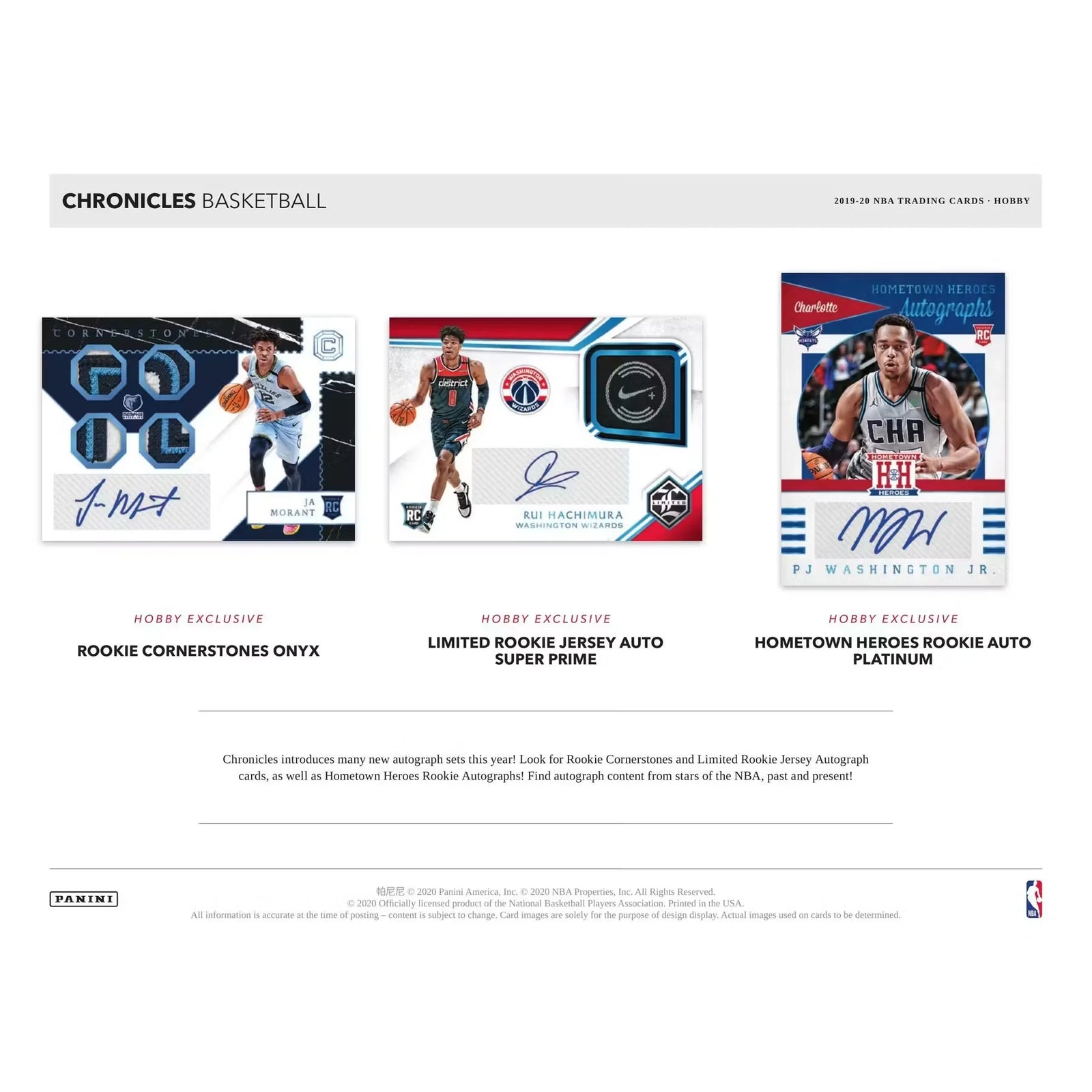 2019-20 Panini Chronicles Basketball Hobby 12-Box Case (Ships Sealed Only) - D