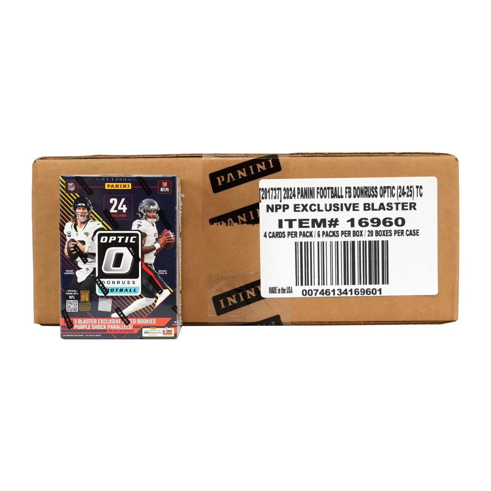 2024 Panini Donruss Optic Football Blaster 20-Box Case (Purple Shock!) (Ships Sealed Only) - D