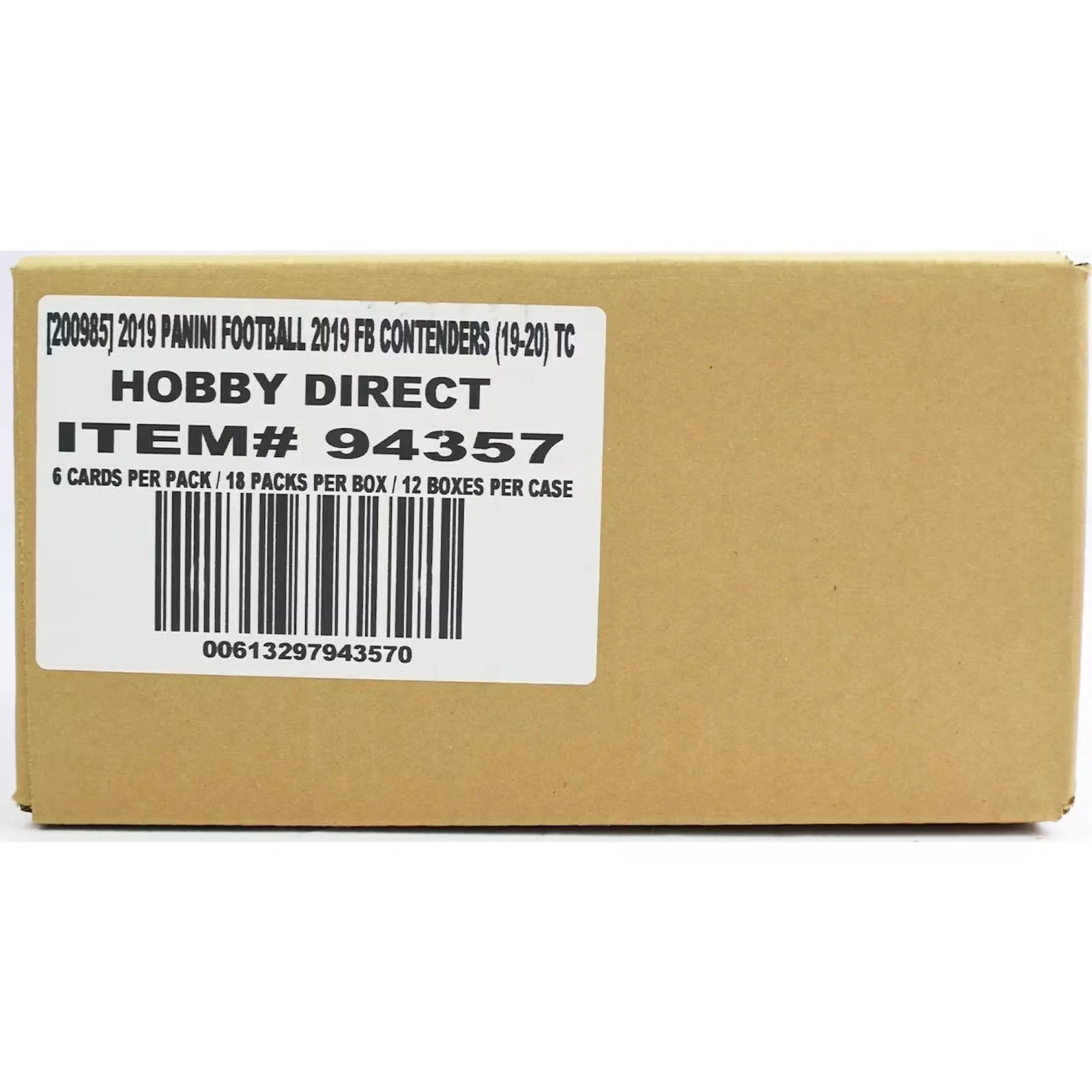 2019 Panini Contenders Football Hobby 12-Box Case (Ships Sealed Only) - D