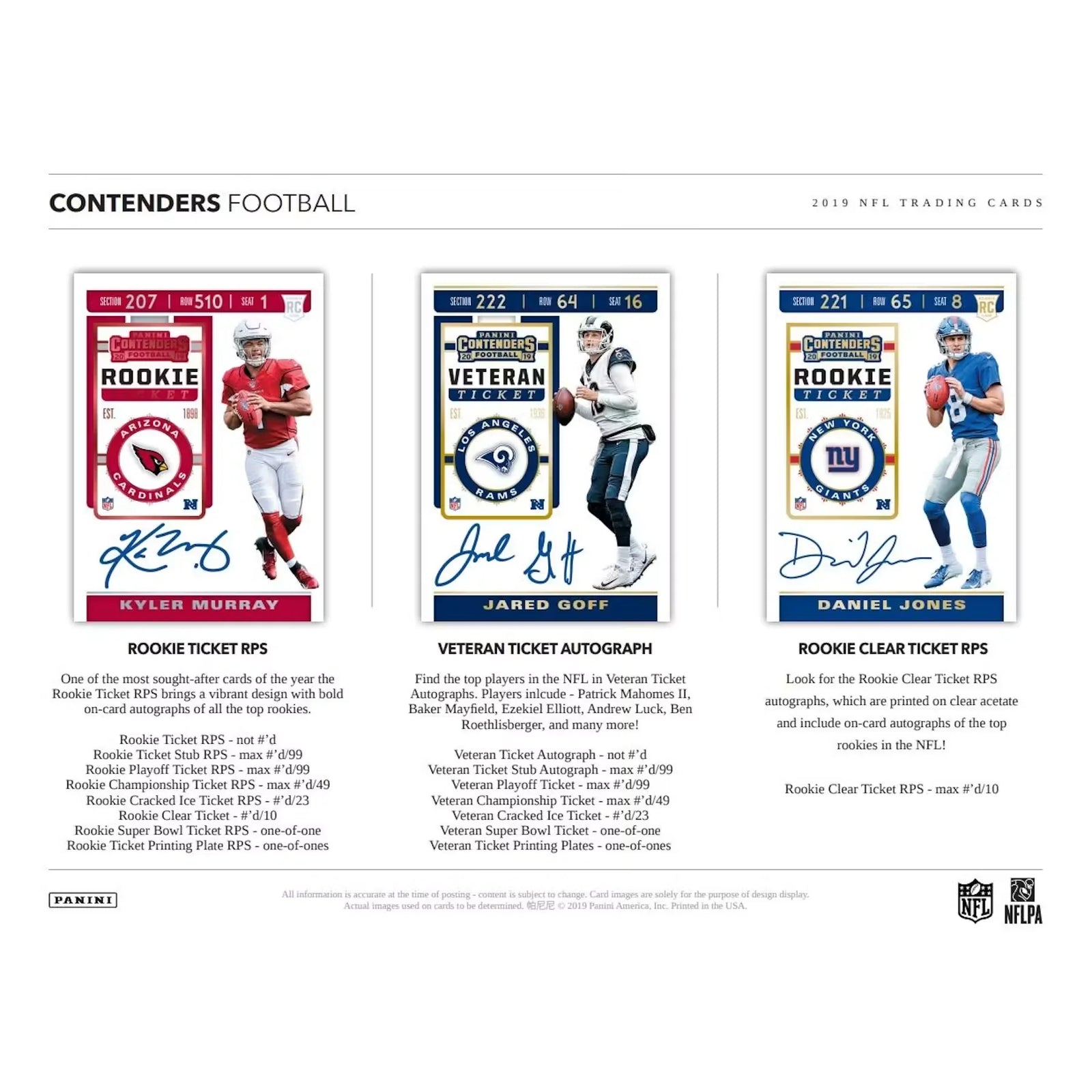 2019 Panini Contenders Football Hobby 12-Box Case (Ships Sealed Only) - D