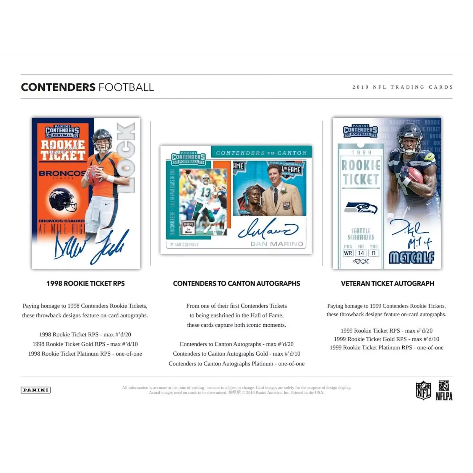 2019 Panini Contenders Football Hobby 12-Box Case (Ships Sealed Only) - D