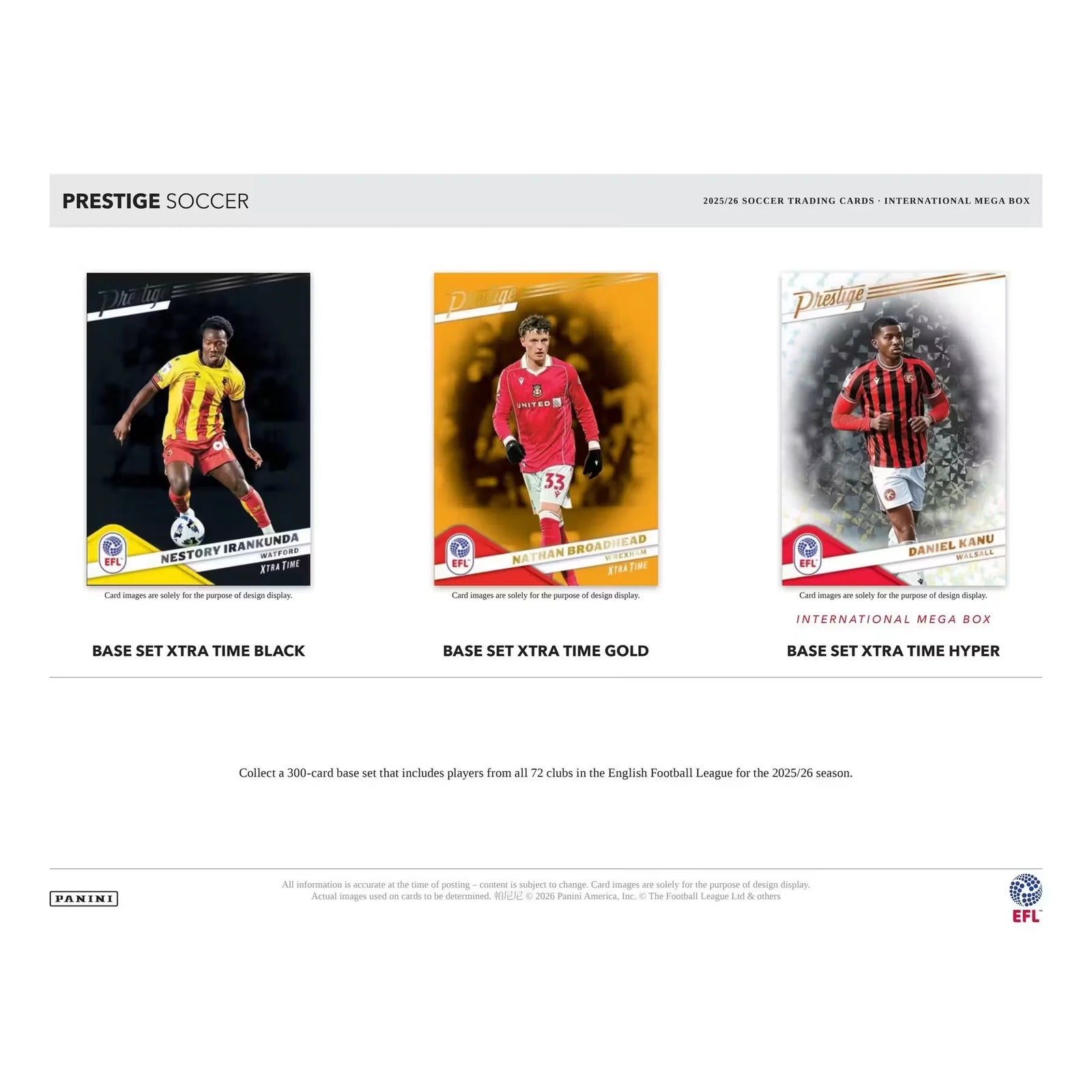 2025-26 Panini Prestige EFL Soccer International Mega 20-Box Case (Ships Sealed Only)