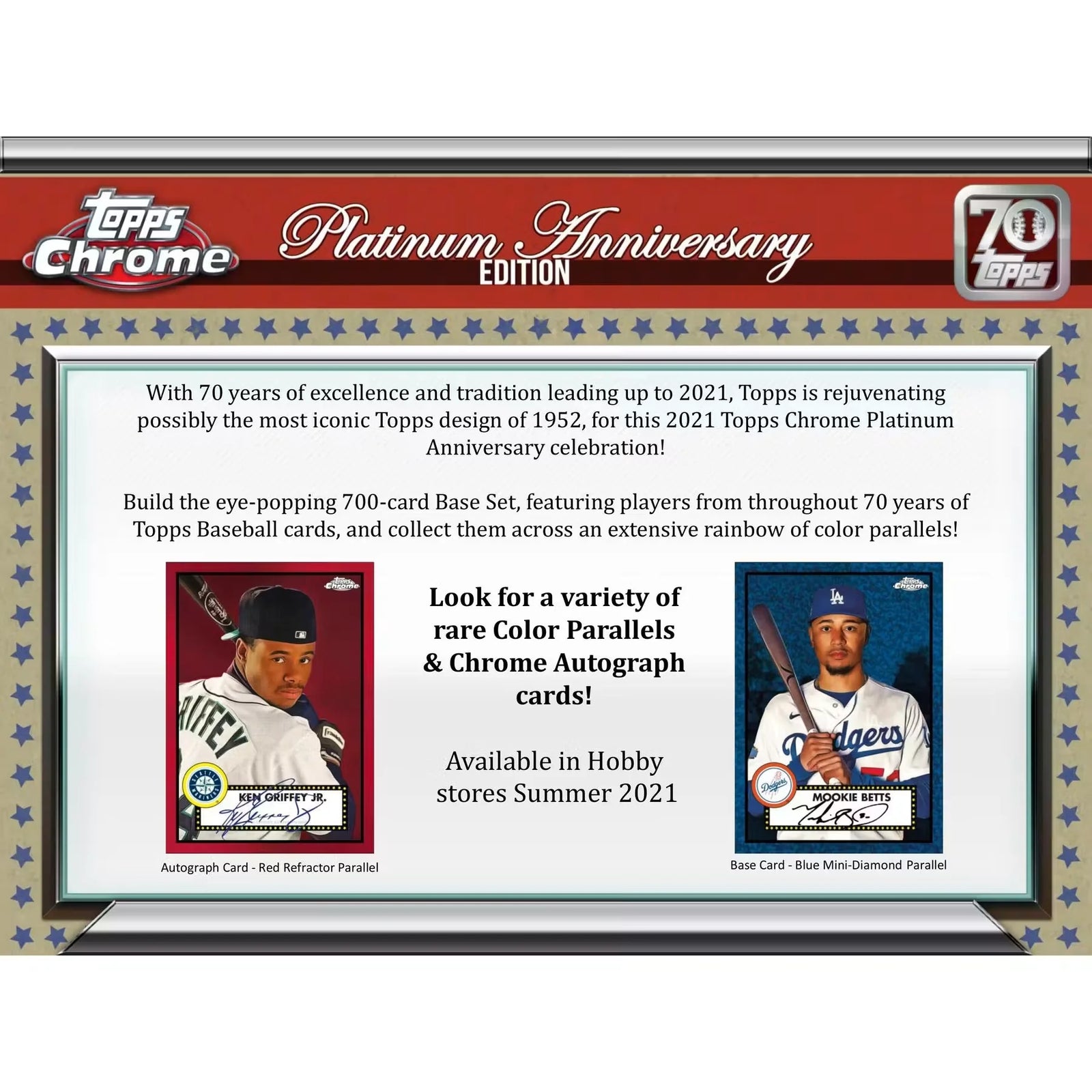 2021 Topps Chrome Platinum Anniversary Baseball Hobby 12-Box Case (Ships Sealed Only)