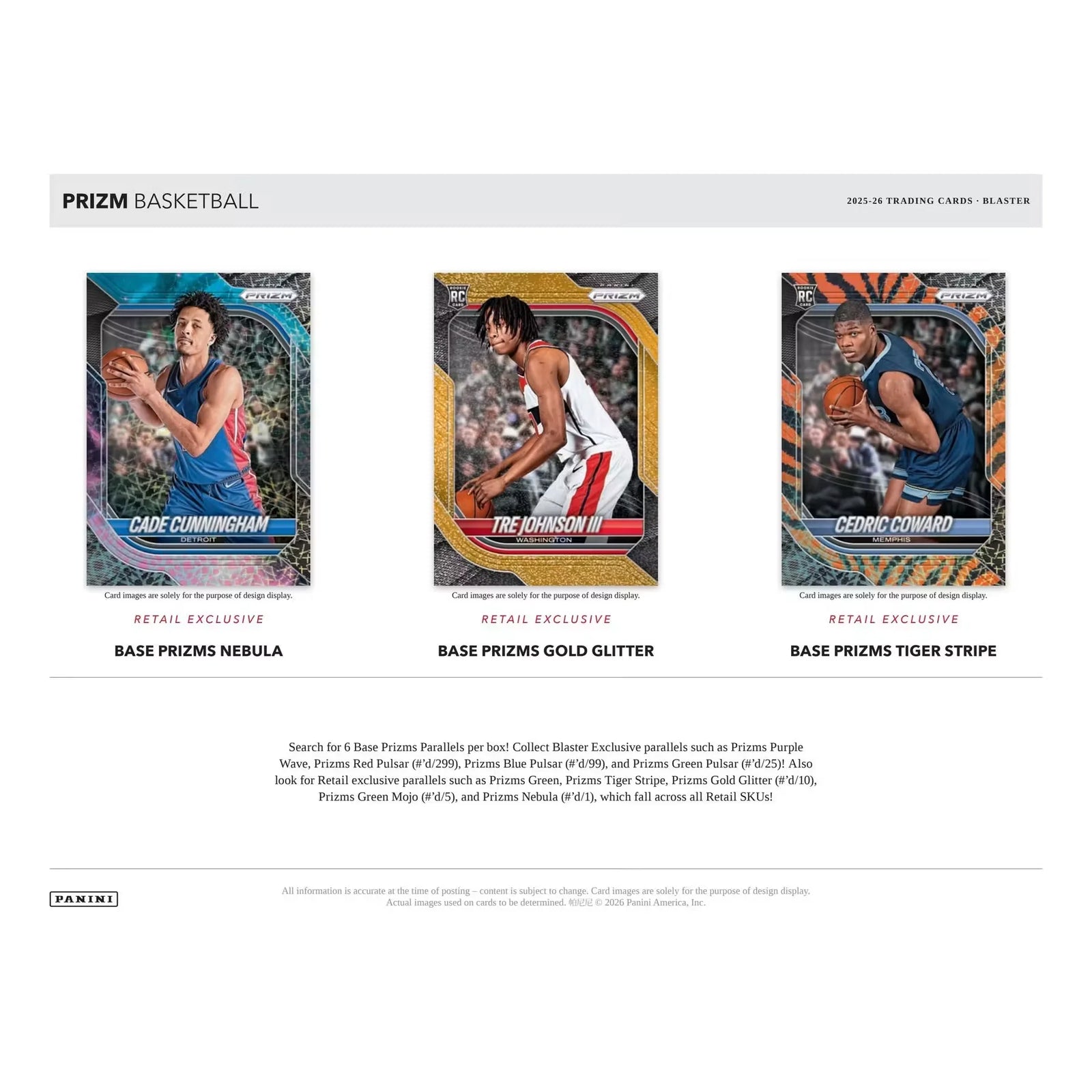 2025-26 Panini Prizm Basketball Blaster 20-Box Case (Ships Sealed Only)