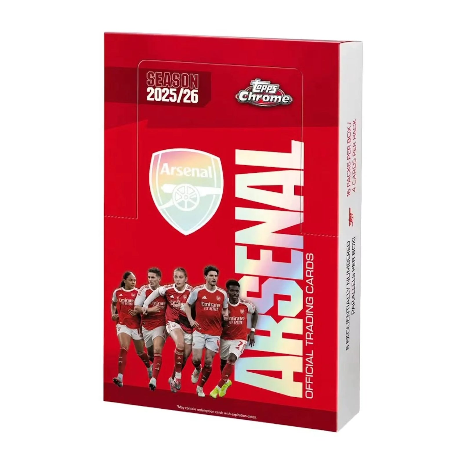 2025-26 Topps Chrome Arsenal Soccer Hobby 12-Box Case (Ships Sealed Only)