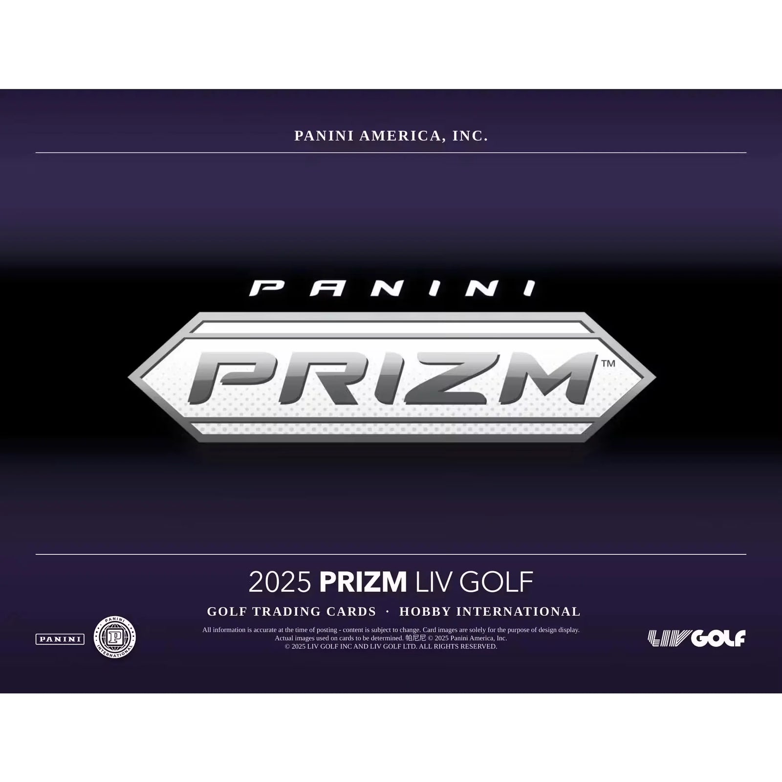 2025 Panini Prizm LIV Golf International Hobby 20-Box Case (Ships Sealed Only) - D